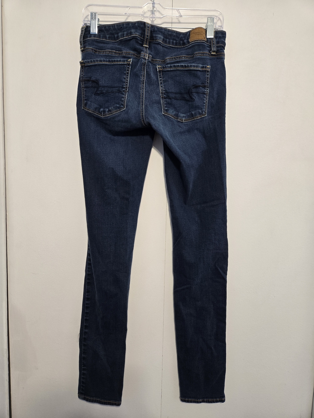 American Eagle Super‎ Stretch Skinny Jeans Dark Wash Women's 6 Long - Picture 5 of 6